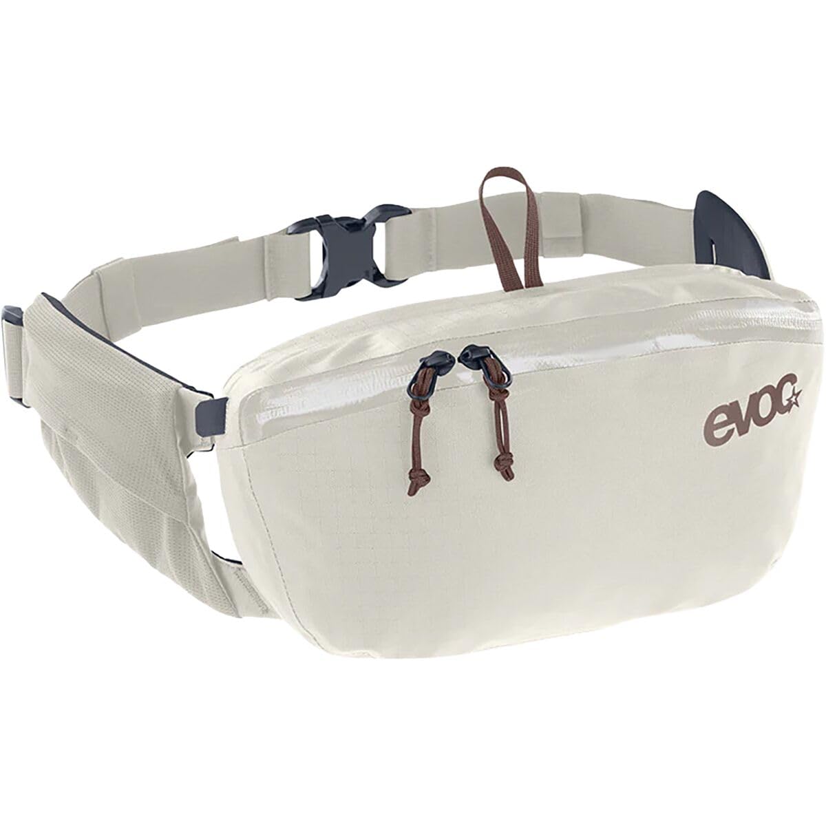 EVOC Hip Pouch 3D WP 2 Wasserdichte Lauf-Hüfttasche mit 3D-Luftpolster-System, versiegelte Nähte und wasserdichte Reißverschlüsse, atmungsaktiv, 360-Grad-Luftzirkulation, hellbraun (Sand), leicht