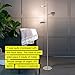 Brightech Tree Floor Lamp for Living Rooms & Offices, Dimmable Standing Lamp for Bedroom Reading, LED Spotlight Floor Lamp, Tall Lamp with Adjustable Panels for Minimal Space Use - Satin Nickel