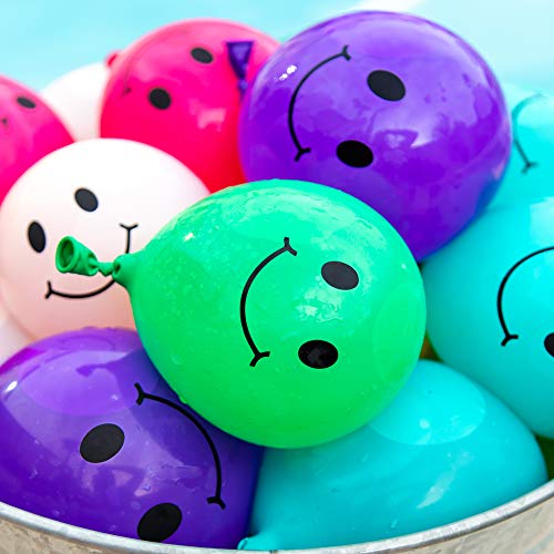 Peachy Party Water Balloons - 50 Pack Of Colorful Assorted Emoji Smile Water Balloons, Multi Color 3 Inch Water Balloons For Kids, Adults, Boys, Girls, Summer Pool Games And Bulk Party Decorations #TOP5