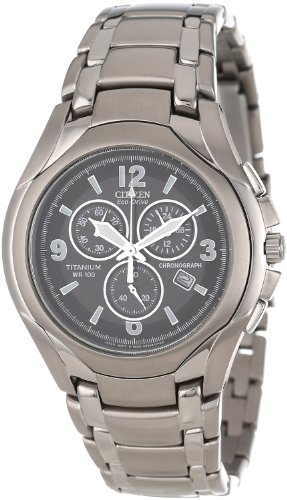 Citizen �V�`�Y�� �V�`�Y�� Men's AT0940-50E Eco-Drive Titanium Chronograph �N���m�O���t Black Dial Watch �j���p �����Y �r���v �y���s�A���z