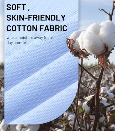 MIER Polo Shirts for Men Cotton Short Sleeve Golf Tennis Collared Shirt for Casual Work Travel, 3 Buttons, Ultra Soft4