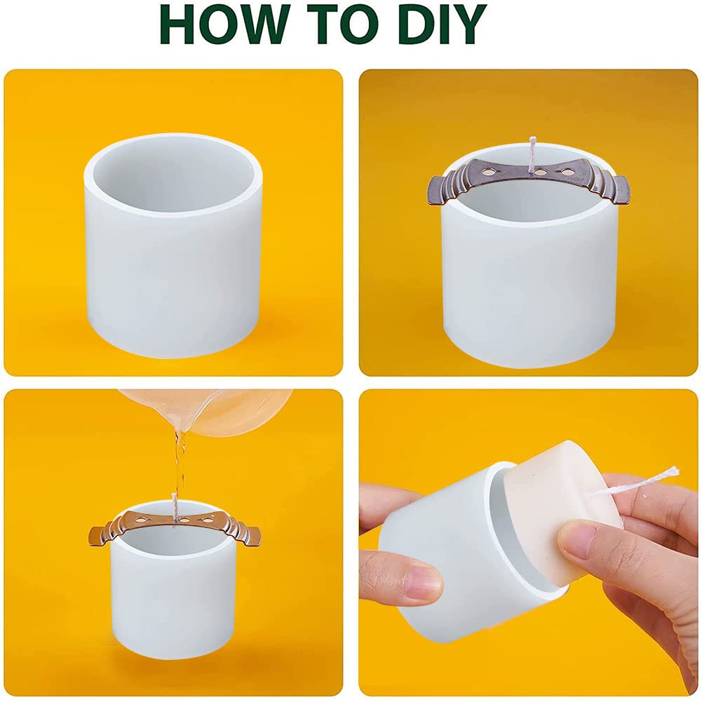 2 Stampini Silicone Per Candele Fai Da Te - Forme Cilindrica E Quadrata | Per Saponi Artigianali - Foto 2