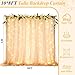 Ledido 8 Pack 10×8ft Champagne Tulle Backdrop Curtain with Lights String - 1200LED Fairy Light Sheer Curtain Backdrop for Wedding Baby Shower Photo Shoot Birthday Party Decor(8 Panels 5×8ft)，Champagne