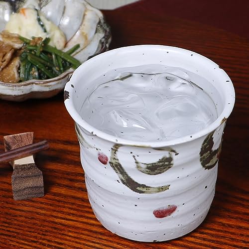 信楽焼き 焼酎カップ 300ml(満水時)【つむぎ(赤) 焼酎カップ w416-08】焼酎グラス おしゃれ 和食器 陶器 ビアカップ ビアグラス やきもの 信楽焼き コップ 焼き物 器 食器 (赤)