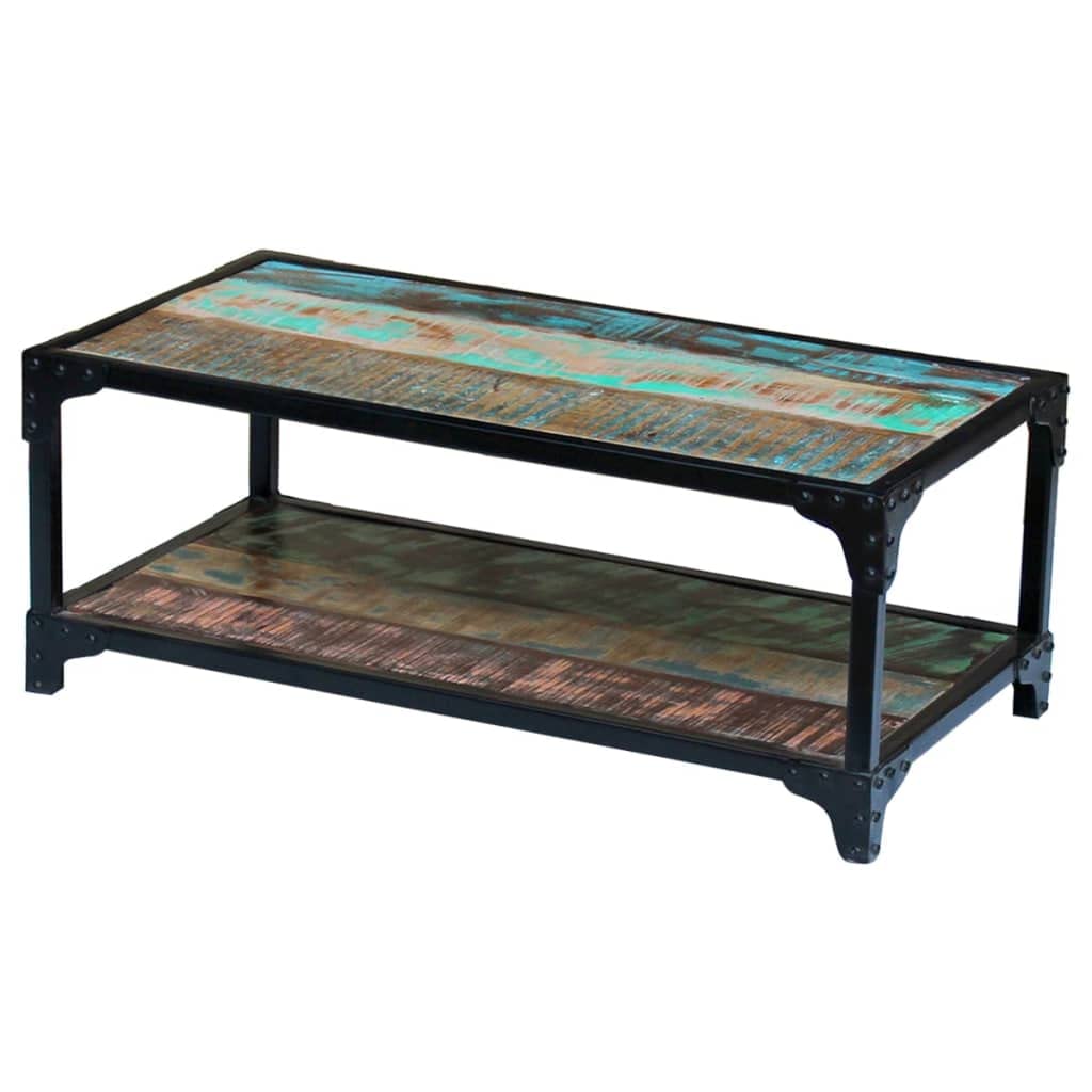 Mesa de café de madera maciza envejecida, mesa de salón, mesas de salón, mesas de café, de salón para un ambiente acogedor