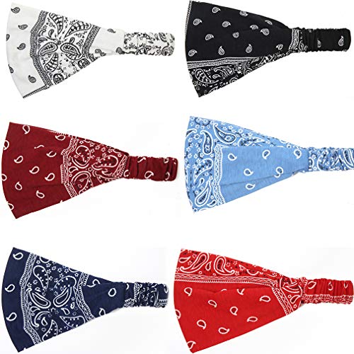 Fashion Cashew Headbands Wide Head Wrap Headband Floral Hairband with Elastic Band for Women (Cashew 1)