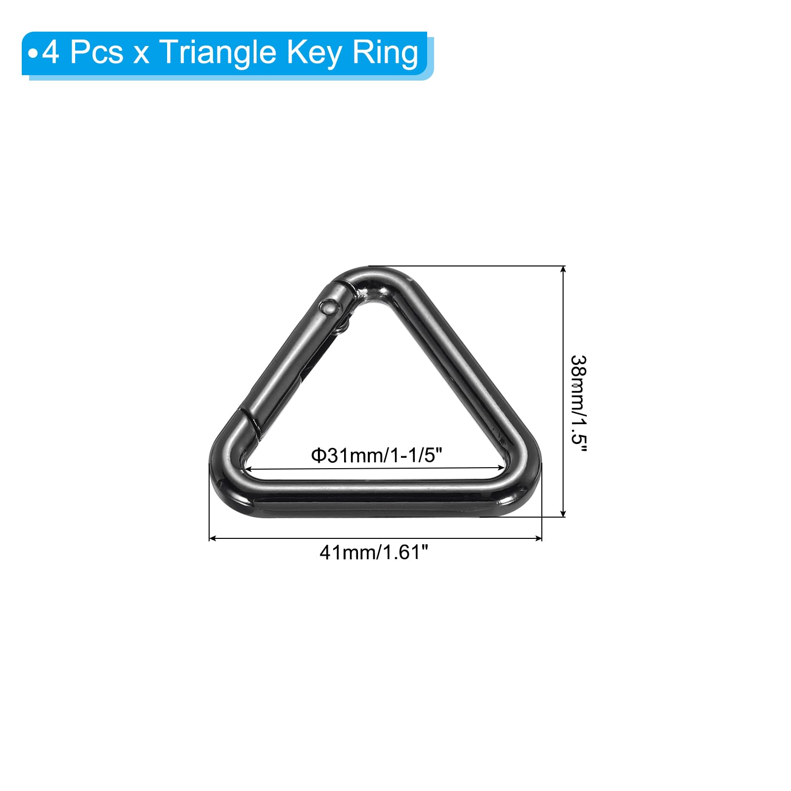 PATIKIL 1-1/5" Metal Triangle Ring Buckle - Image 2