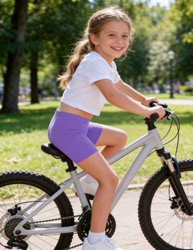 Image of Somaibo 3 Pack Girls Bike Shorts Kids Cartwheel Under Dress Cotton Short | Girl Biker Shorts Dance Tumble Gymnastic Short