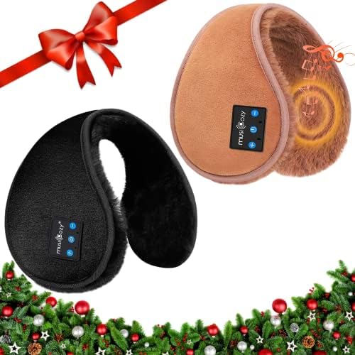 MUSICOZY Bluetooth Ear Muffs for Winter Women Men Kids Girls, Ear Warmers Wireless EarMuffs Headphones, Built-in HD Speakers and Microphone with Carry Bag for Running Cool Tech Gadgets Gifts, 2 Pack MUSICOZY Bluetooth Ear Muffs for Winter Women Men Kids Girls, Ear Warmers Wireless EarMuffs Headphones, Built-in HD Speakers and Microphone with Carry Bag for Running Cool Tech Gadgets Gifts, 2 Pack