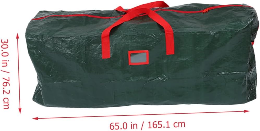 Christmas Tree Storage Bag Waterproof Zippered Storage Pouch with Carry Handles 165x38x76cm Dustproof Green Holiday Decor Organizer for Artificial Tree