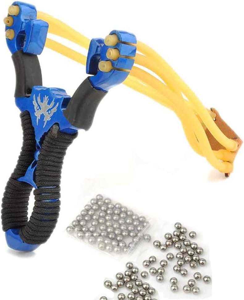 ZCQS Powerful Stainless Steel Hunting Slingshots with 2 Groups of Rubber Bands & 200pcs Steel Balls Catapult for Fishing Hunting Exercise
