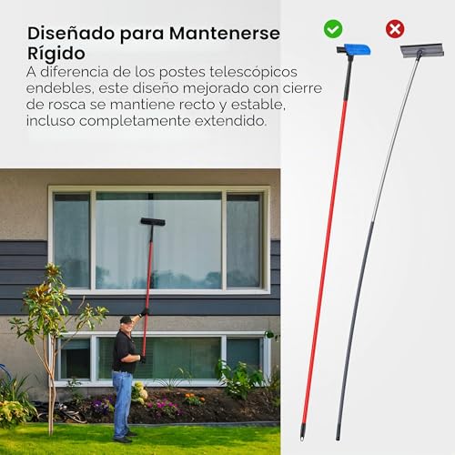 Miniatura 4 de Tyroler - Rasqueta Profesional Para Ventanas Para El Hogar, 12 A 80 Pulgadas De Largo Para Limpieza De Ventanas, Kit De Escobilla De Limpieza De Ventanas 2 En 1, Herramienta De Limpieza De Ventanas