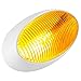 Lumitronics RV 12V LED Oval Porch Utility Light, Clear & Amber Lenses for Motorhomes, Campers, Trailers, 5th Wheels (White)