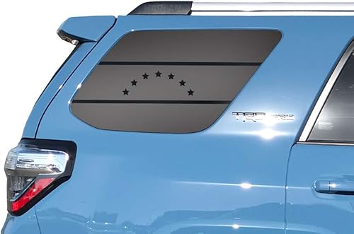 Diseño Bandera Venezolana - Calcomanías de bandera para Toyota 4Runner en Negro Mate para ventanas laterales - TF27.A
