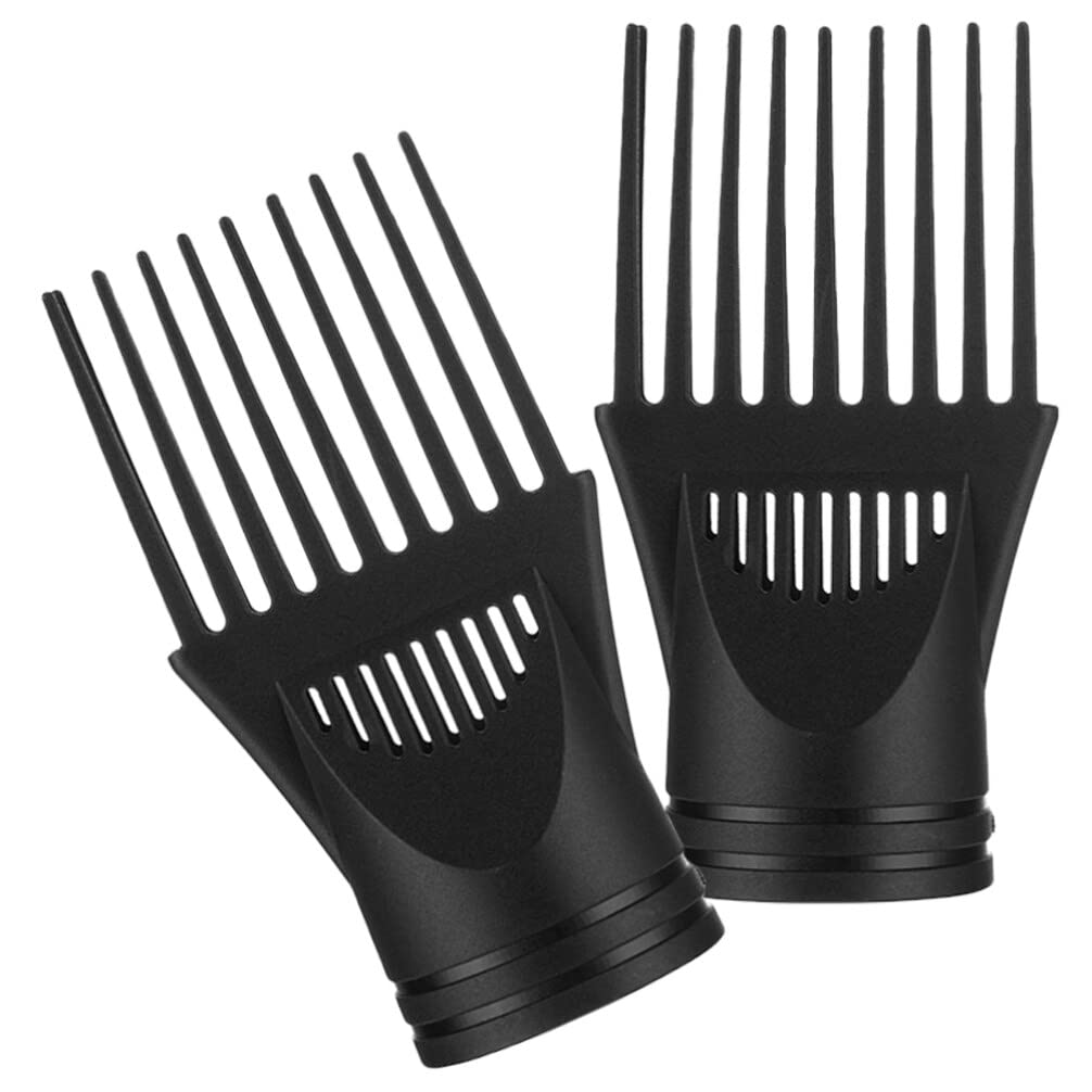FOMIYES 2pcs Hair Dryer Comb Wide Tooth Comb Attachment Blow Dryer Diffuser Comb Professional Hair Dryer Black Comb Diffuser Attachment for Hair Dryer Universal Hair Straightener Plastic