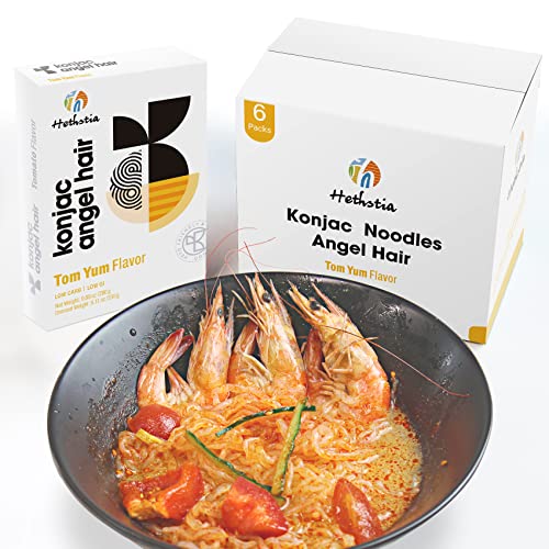 Image of Hethstia Konjac Noodle Shirataki Pasta, Tom Yum Ramen, 6 Packs 59.26oz (1680g) Flavor Soup, Instant Noodles, Low GI, Low Carb, Keto & Paleo Friendly
