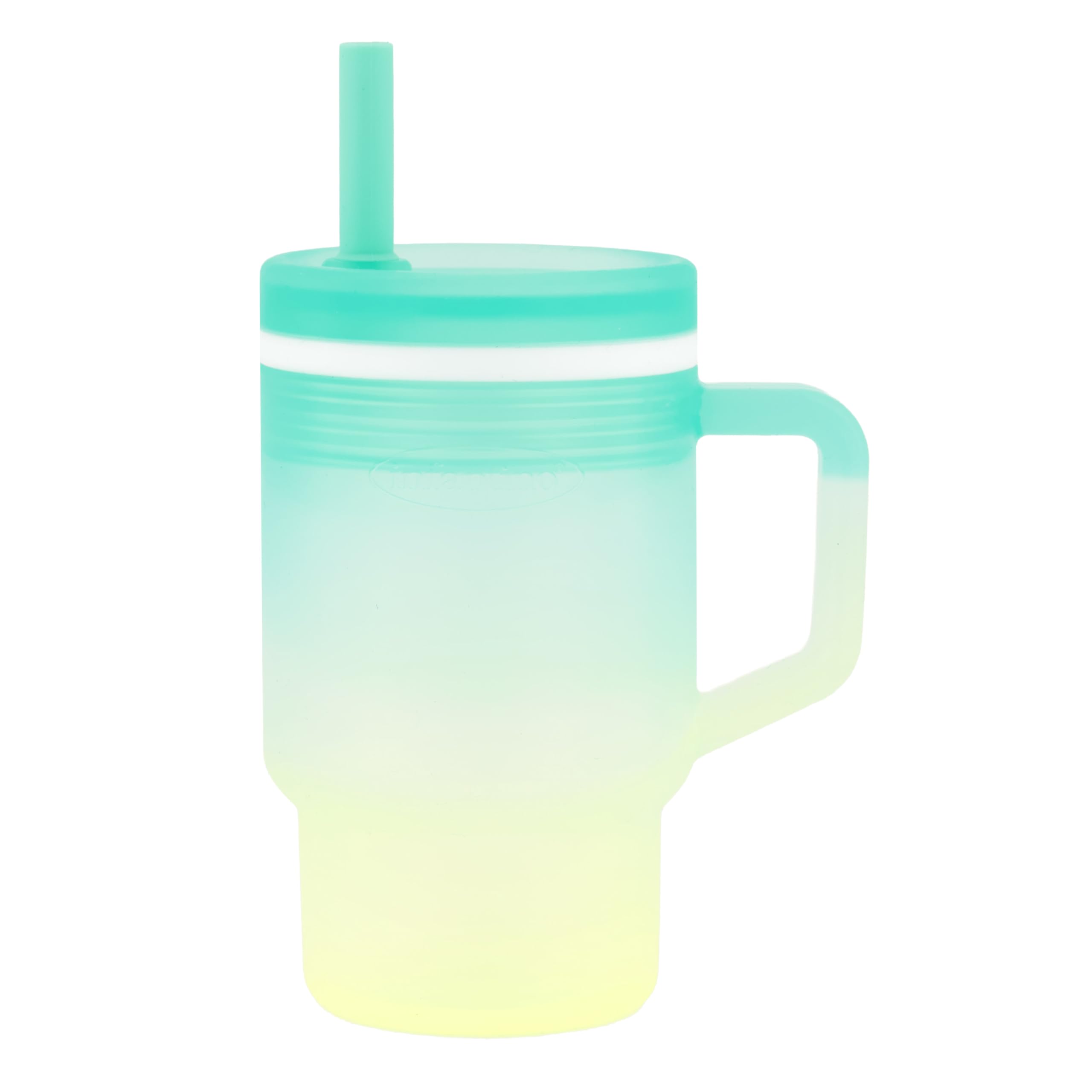 INFANTINO My 1st Tumbler, 255 ml Silicone Sippy Cup with Straw & Handle, Spill-Resistant Baby Cup for On-the-Go, BPA-Free Transition Bottle, Limelight
