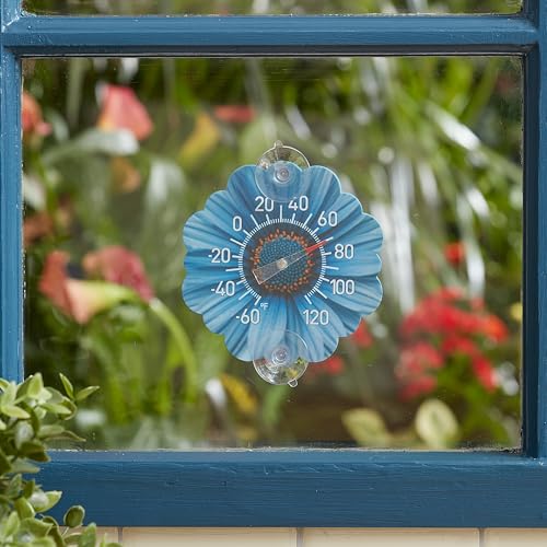 Image of Taylor Silicone Suction Cup Thermometer - Blue Daisy Design