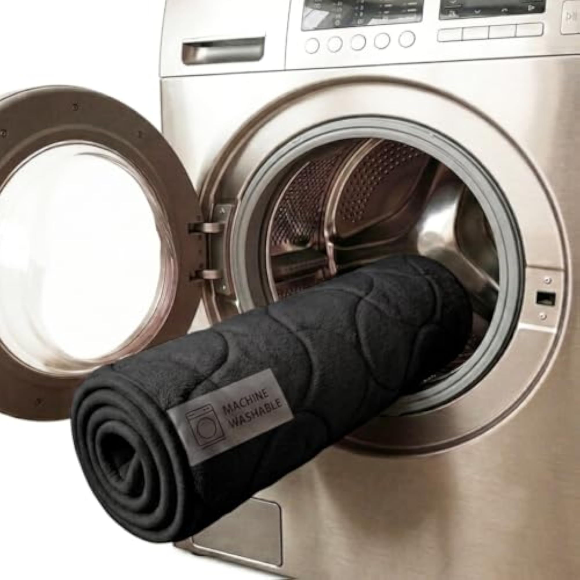 Luxury Supersoft Memory Foam Bath Mat, 16x24 Inch, Black