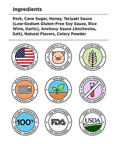 Golden Nest Pork Jerky Bar, Gluten Free, Healthy Meat From Gourmet USA, Non-GMO Honey Glazed (1.5 oz.) - Pack of 12 (Honey Teriyaki)