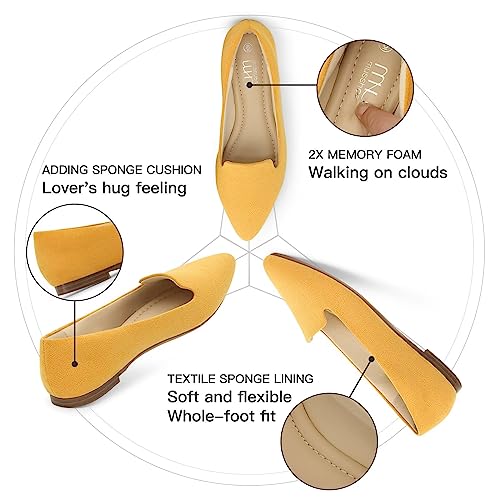 MUSSHOE Flats for Women Dressy Comfortable Ballerina Flats Pointed Toe Slip-on Casual Business Shoes Work Shoes for Women3