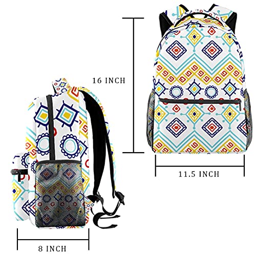 Sac à dos bohème multicolore matelassé pour ordinateur portable