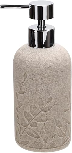 1 dispensador de jabón de manos, dispensador de jabón líquido de resina texturizada de arenisca para encimera de baño, dispensador de jabón para