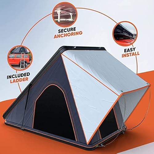 Book Daddio Car Rooftop Tent Aluminum 2 People Hiking Cargo Hard Shell | Fits Carrier Suv Trucks Tacoma | Foldable Rooftop Outdoor | Portable Triangle Camping Tent Automatic Pull Out Opening Shelter #TOP4