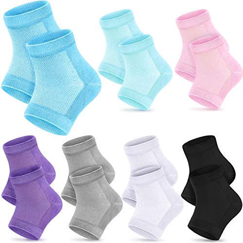 7 Pairs Moisturizing Heel Socks Cotton Moisture Enhancing Socks Open Toe Socks Toeless