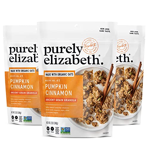Image of Purely Elizabeth, Pumpkin Cinnamon, Ancient Grain Granola, Gluten-Free, Non-GMO, 12 Ounce (Pack of 3)
