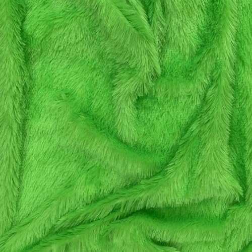 Image of Quago Fur Fabric Unstitched Super Soft Cloth for Baby Photoshoot, Soft Toys Making, Art and Craft, Dress Material, Decoration etc. (1 Mtr, 60 Inch Pana) (Parrot Green)