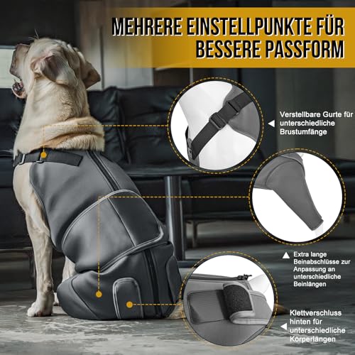 OneTigris Hundebody Nach OP, Hundebody Nach Kastration Rüde mit Verstellbaren Riemen, Weich Leckschutz Hunde für Rüde Oder Hündin, Body Hund für Kleine/Mittlere/Große Hund (M) – Bild 4