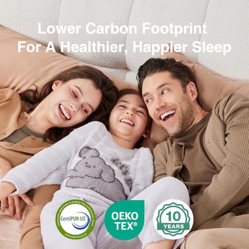 Novill 6/8 Inch Foam and Spring Hybrid Mattress, Queen Mattress in a Box, Medium Support, CertiPUR-US Certified Foam & Steel Coils, Durable Design, Guest and Youth Bedroom, Eco-Friendly Packaging
