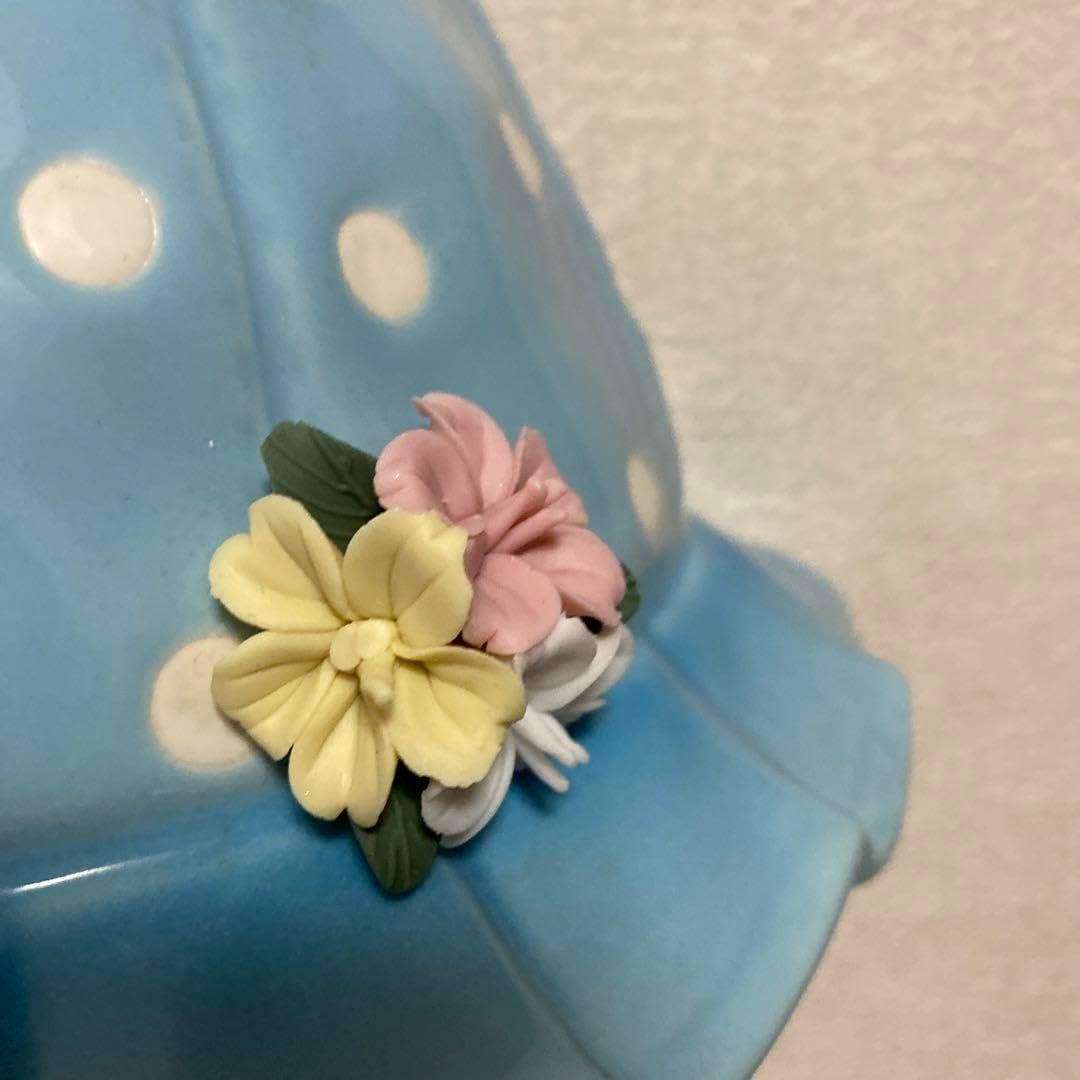 ＊新作＊ カラフルキャップ フラワーベース ドット 花器 鉢 白 ブルー2点
