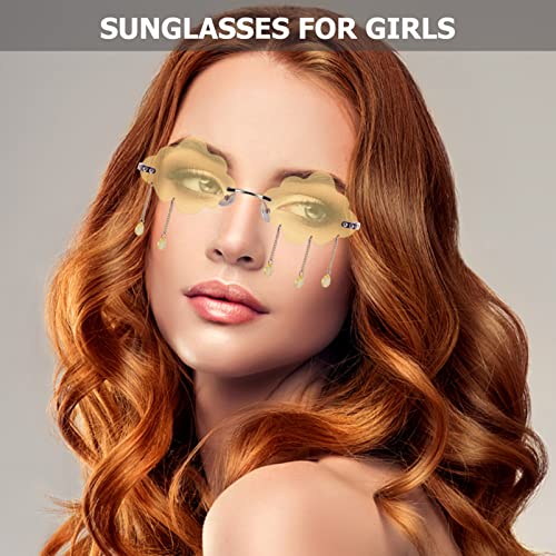 Tassel Clouds Shaped Sunglasses Raindrop Sunglasses Cloud Glasses Party Favors for Women Men3