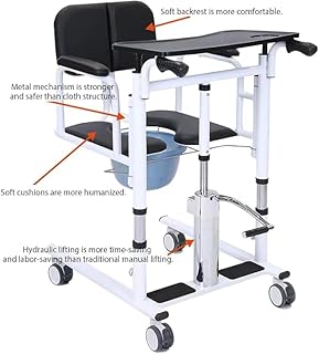 Patient Lift Transfer Chair, Patient Lift Wheelchair for Home,Lightweight Bedside Bathroom Wheelchair for Caregivers Elderly Living (Style)