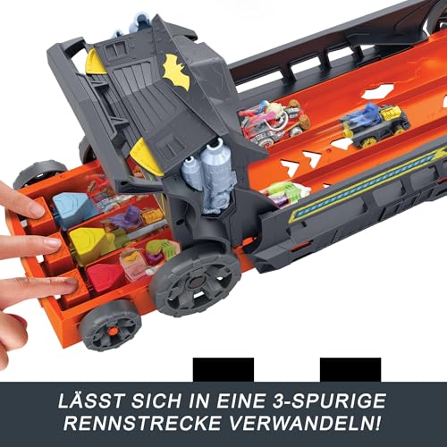 Hot Wheels Spielzeugauto und Track, RacerVerse Bat-Truck Rennstrecke Fahrzeug verwandelt Sich in eine 3-spurige Rennstrecke mit 1 Die-Cast… – Ansicht 4