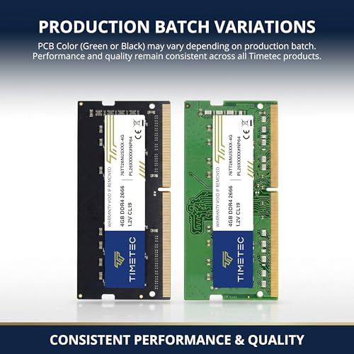 Image of Timetec 8GB KIT (2x4GB) DDR4 2666MHz (PC4-2666V) PC4-21300 SODIMM Laptop RAM - 260-Pin 1.2V CL19 Non-ECC Unbuffered Memory Module for Laptop, Notebook, Mini PC, All-in-One