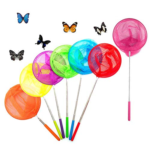 Haploon 14 Pack Colored Telescopic Butterfly Nets Bug Insect Net Bug Net Insect Catcher Net Fishing Net,Outdoor Toy for Playing, Extendable from 19