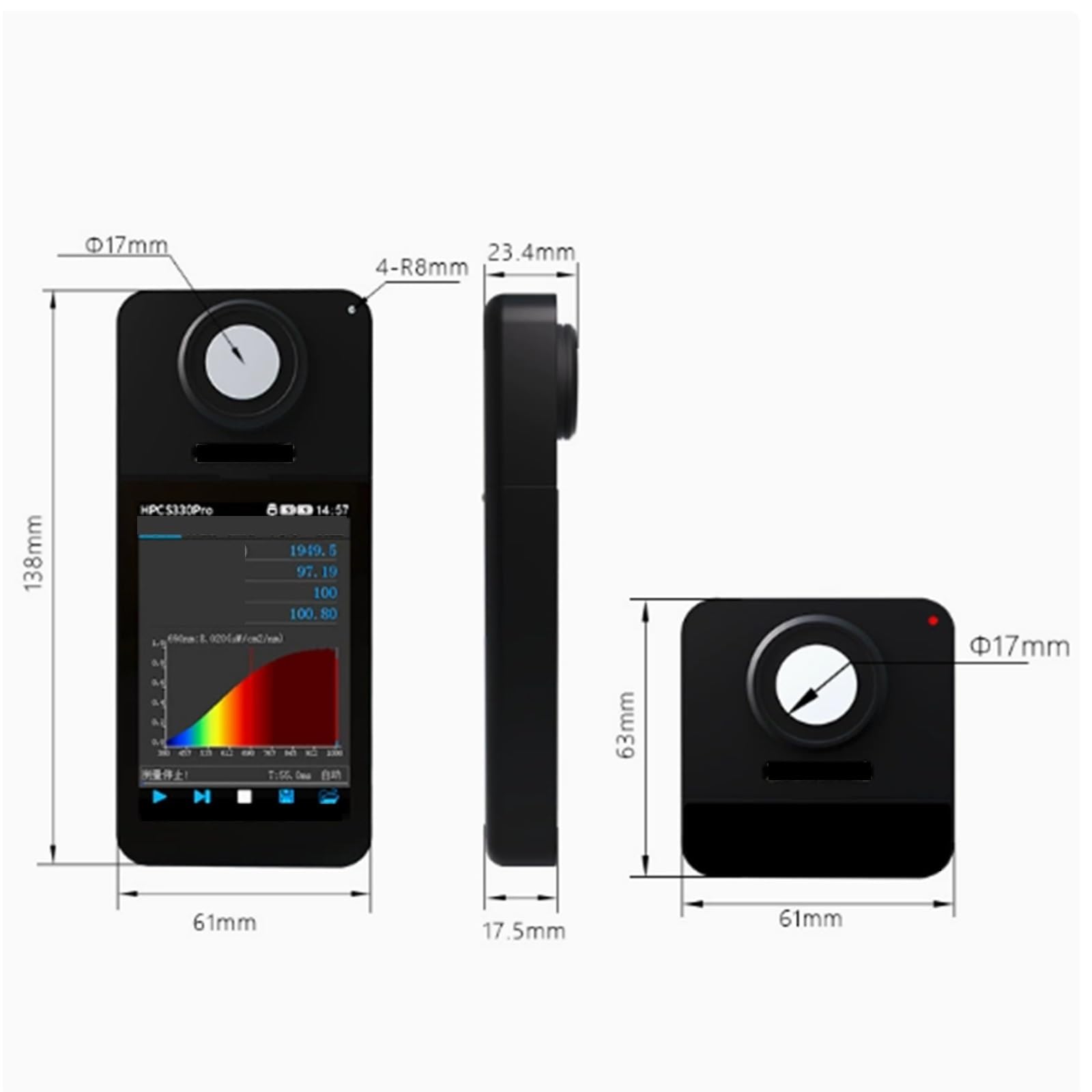 Medidor de luz Digital, Software para PC Y Aplicación para Teléfono con Soporte Portátil para Espectrómetro para Plantas de Interior y jardín, fotografía