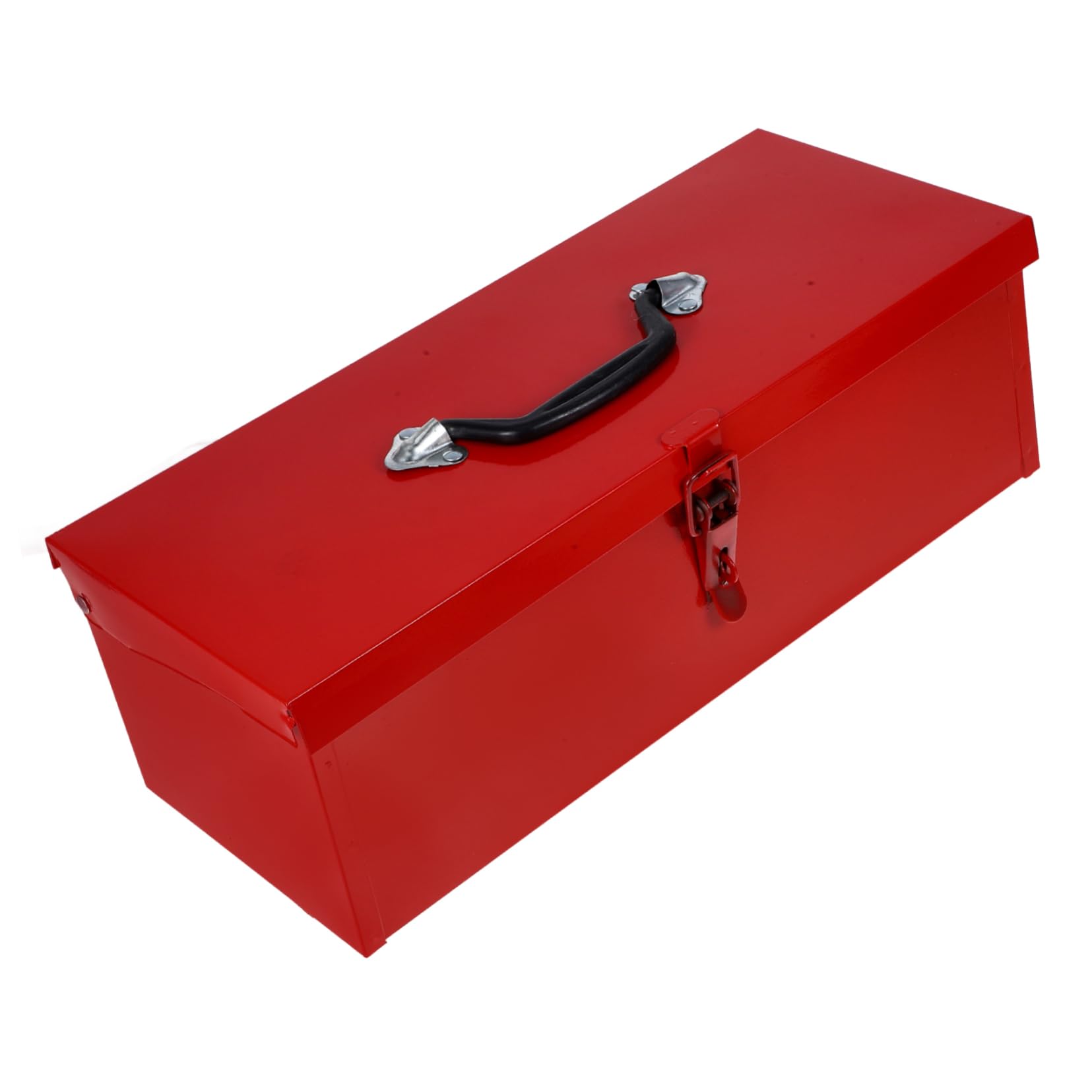 Cassetta degli Attrezzi in Ferro Rossa, Piccola e Portatile, Maniglia Comoda e Chiusura Robusta, per Uso Domestico e Officina Stile Casuale