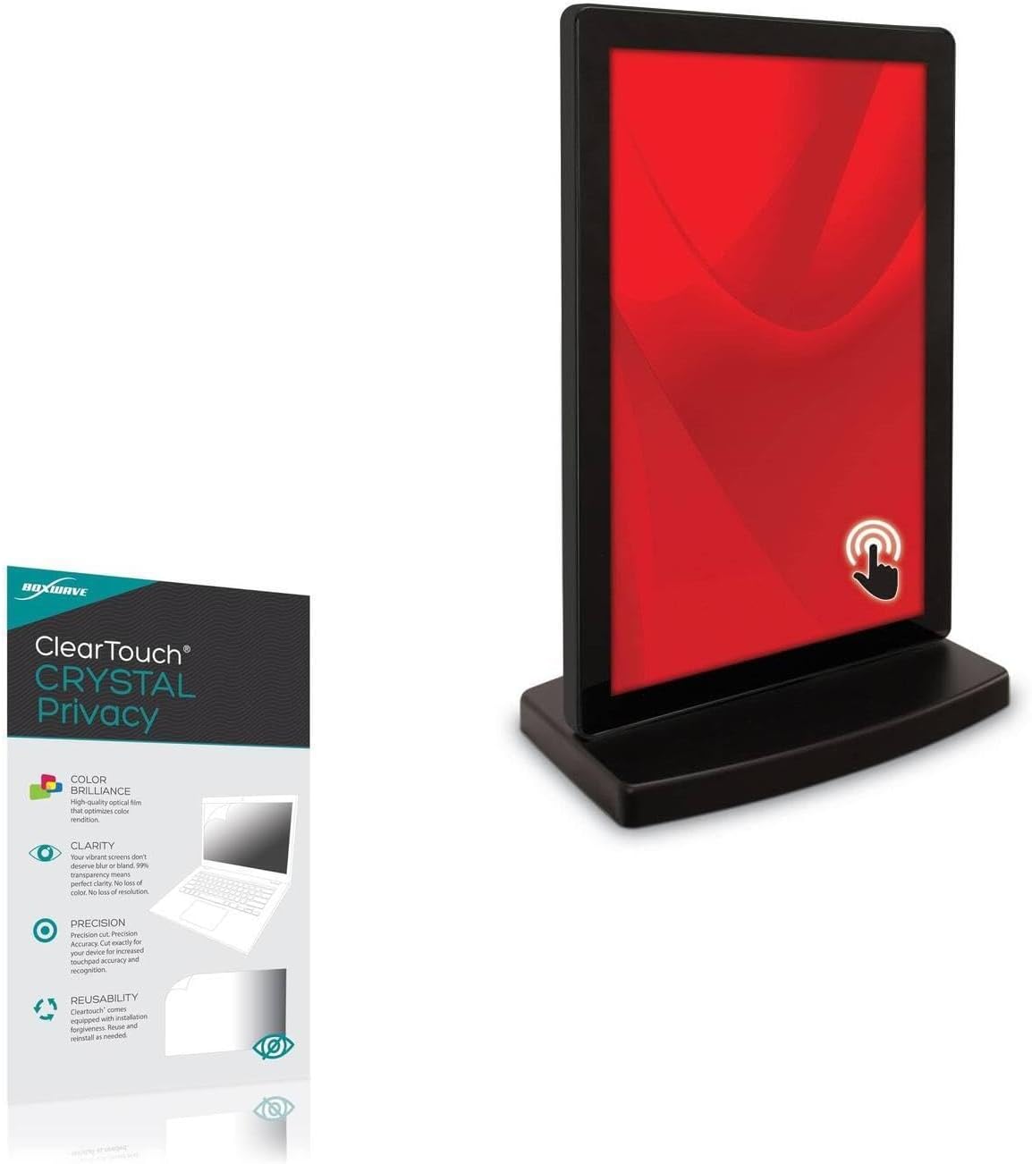 BoxWave Screen Protector Compatible With UVP Digital Signage Interactive Tabletop Kiosk M32SB2TK (32 in) - ClearTouch Crystal Privacy (2-Pack), Privacy Screen Protector Flexible Film Clear