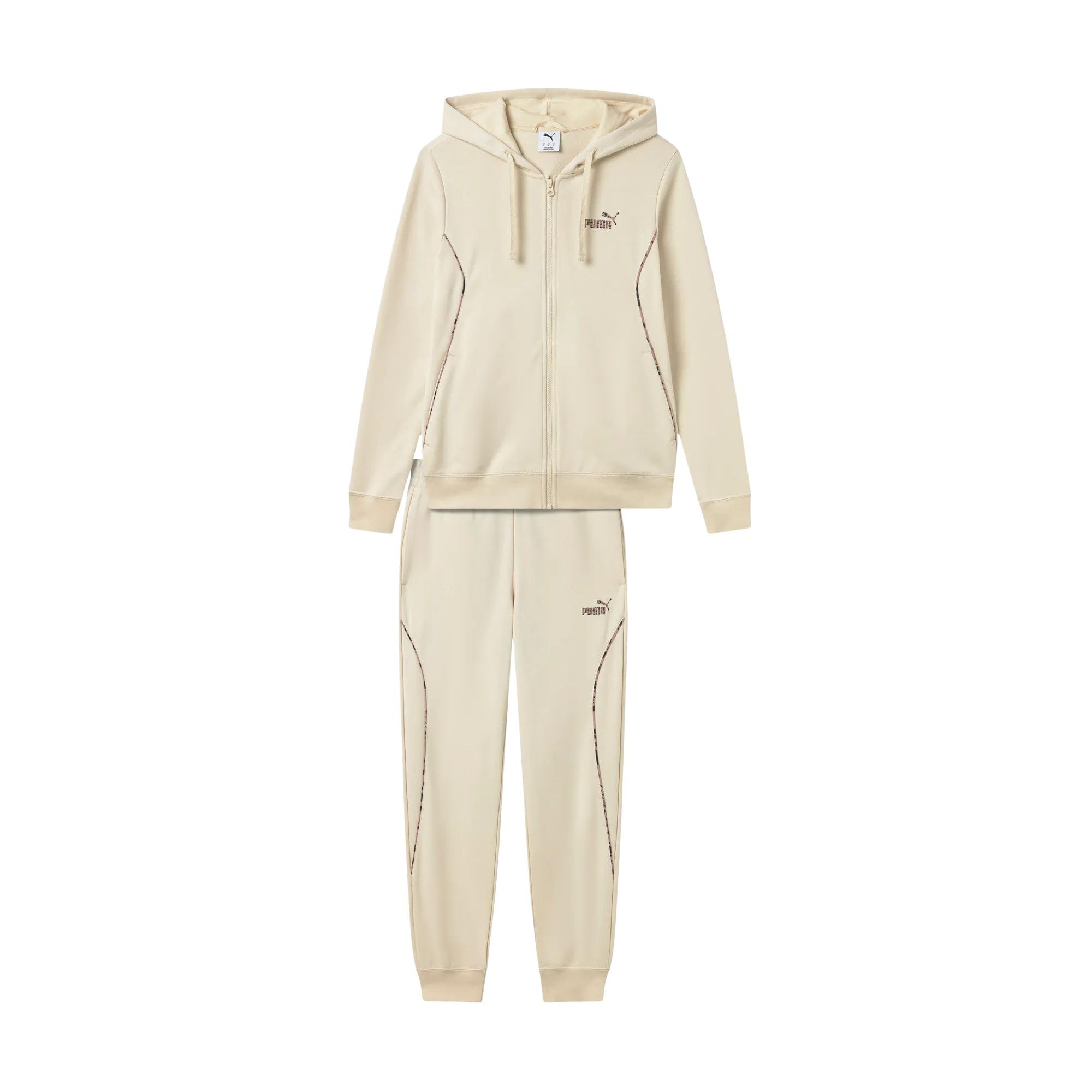 PUMA - Chándal de mujer con capucha Graphic, beige - 694708-87