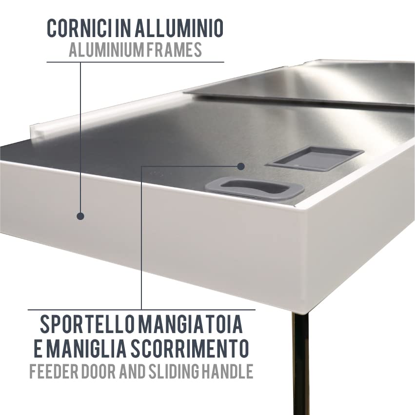 Amtra Alux 220 Led White Combi - Acquario professionale in vetro da 220L con coperchio e mobile in legno, per pesci di acqua dolce e salata, kit professionale, colore bianco