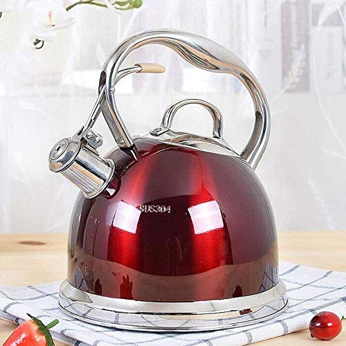 3Lmodern Whistling Herdkessel, 304 Edelstahl Teekanne, Verbrühschutz, Induktionskochfelder, Gasherd, für Zuhause, Büro, Outdoor