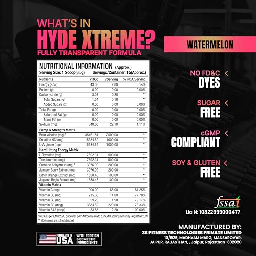 Image of ProSupps Hyde Xtreme Watermelon High Stim Pre Workout, 30 Servings
