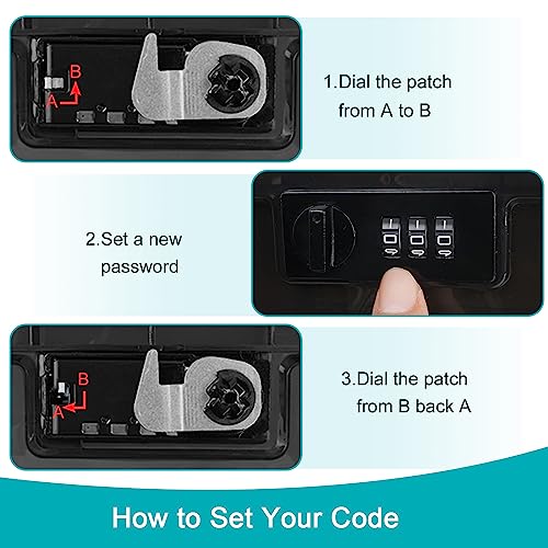 Image of Lalifebuss Combination Lock Boxes for Personal Items, Lockable Storage Box for Office Locker /School /Medicine /Snacks /Phone Jail /Electronic /Home (1 Pack /Black)