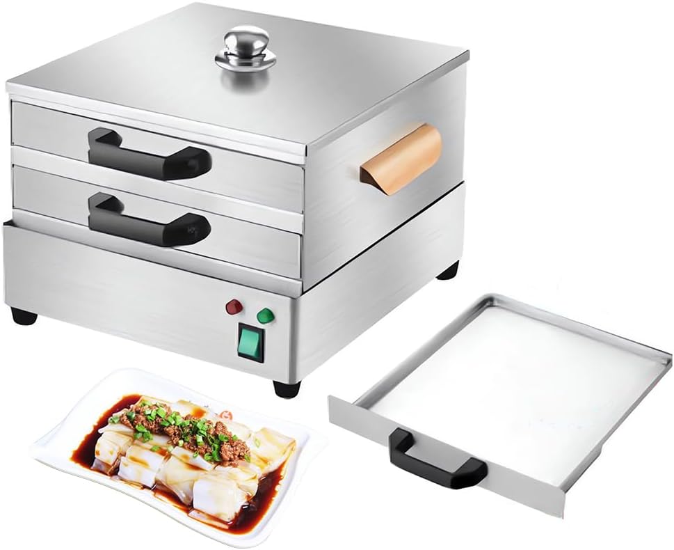 Steamed Rice Noodle Roll Making Machine, Rice Noodle Roll Steamer, 2 Layer Stainless Steel Rice Roll Making Machine, Commercial Role Steamer