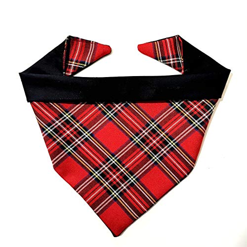 Image of Red Tartan Dog Bandana, for small and large dogs and small cats