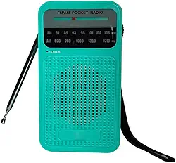 Rádios de ondas curtas e todos os perigos – Rádio FM AM portátil com alto-falante alto, rádio meteorológico de emergência verde para aventuras ao ar livre e uso doméstico